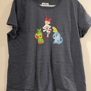Women’s Pokémon t-shirt. Worn once. Good condition. Heather blue. X-large